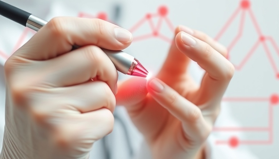 Dermatologist examining hand for dermatology innovations.