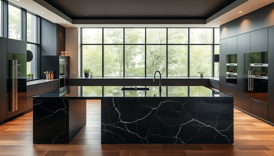 Luxury kitchen design with marble island and wooden floors