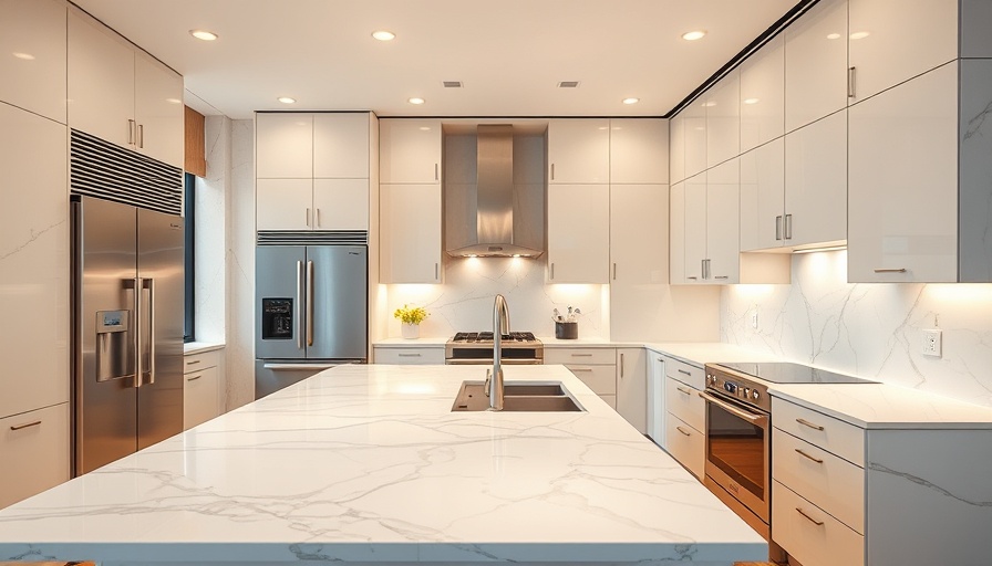 Elegant modern luxury kitchen design with marble countertops