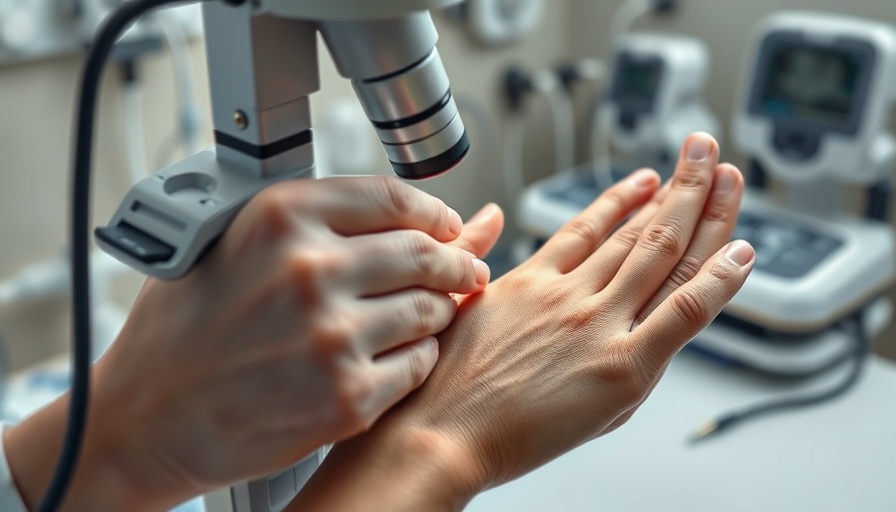 Dermatologist examining skin as a facial hyperpigmentation solution.