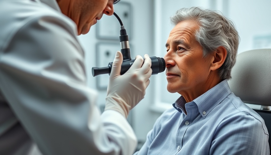 Dermatologist examining skin with dermatoscope, aesthetic medicine trends.