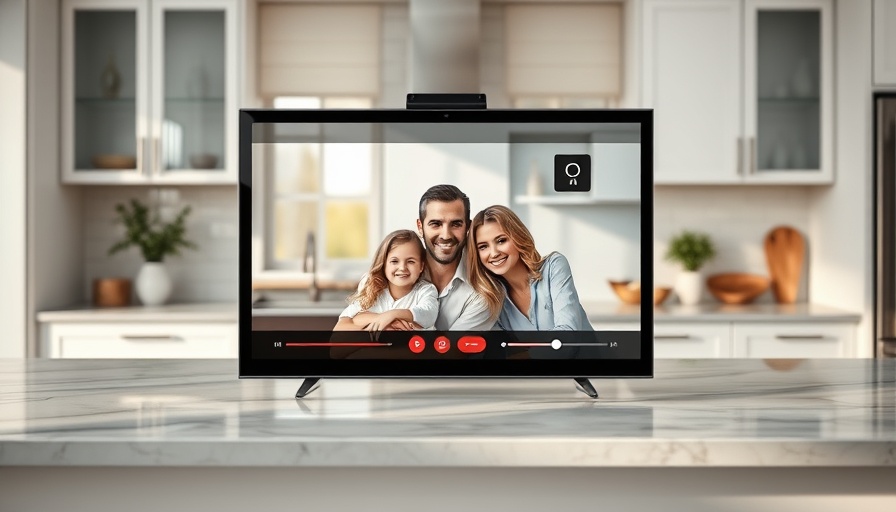 Smart Kitchen Solutions display with family video call.