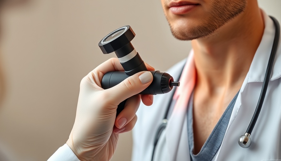 Dermatologist using dermatoscope for non-invasive skin assessment