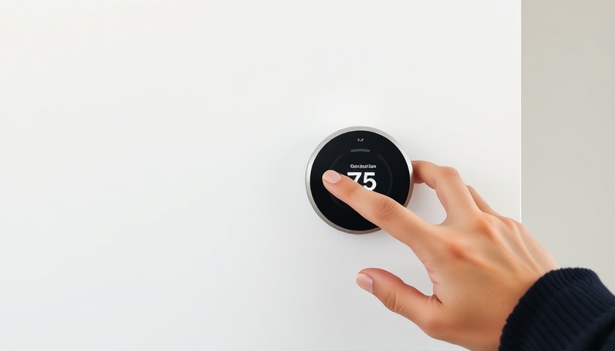 Renters Smart Thermostats: Hand adjusting smart thermostat on white wall.