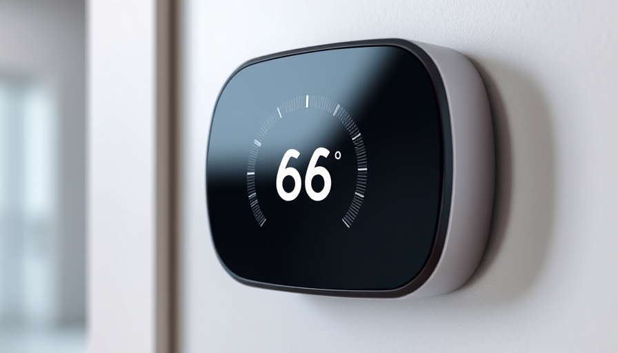 Smart thermostat upgrade showing 68 degrees on a wall.