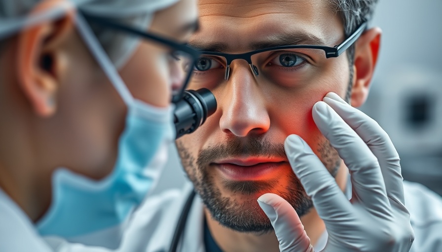 Dermatologist using dermatoscope for atopic dermatitis advances.