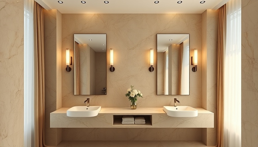 Elegant bathroom design with twin washbasins and serene ambiance