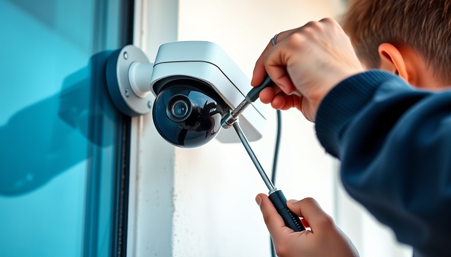 Repurpose Old Security Devices: adjusting security camera on wall.