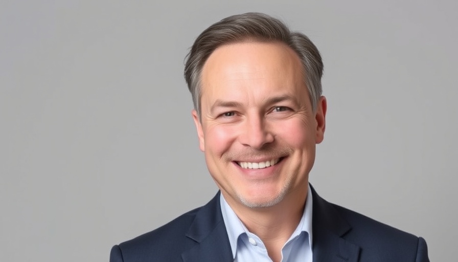 Friendly man in a suit smiling, professional setting.