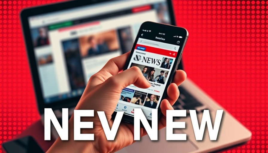 Hand holding smartphone showing news app, non-invasive treatments articles.
