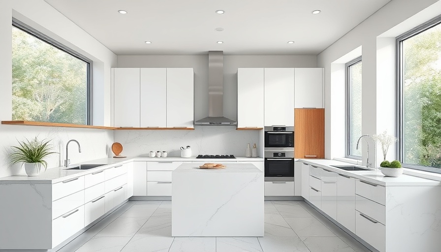Elegant modern kitchen with sleek white cabinets and marble countertops showcasing luxury kitchen design.
