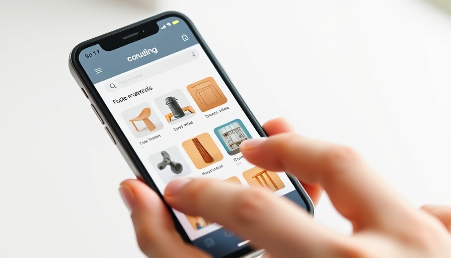 Construction app interface on smartphone screens, displaying project options.