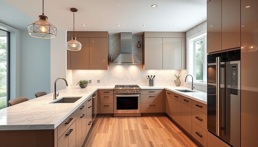 Sleek modern kitchen design with premium marble and elegant cabinetry