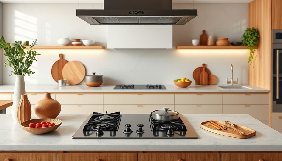 Luxury kitchen design with a sleek stovetop and elegant decor.