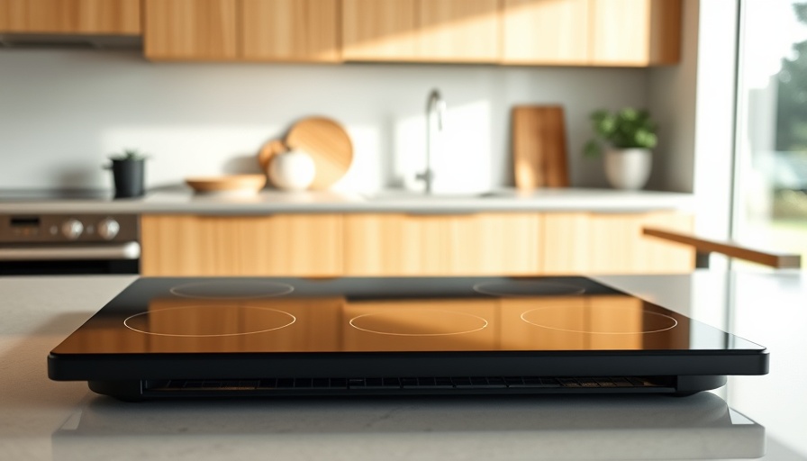 Sleek modern battery-integrated cooktop in a contemporary kitchen.