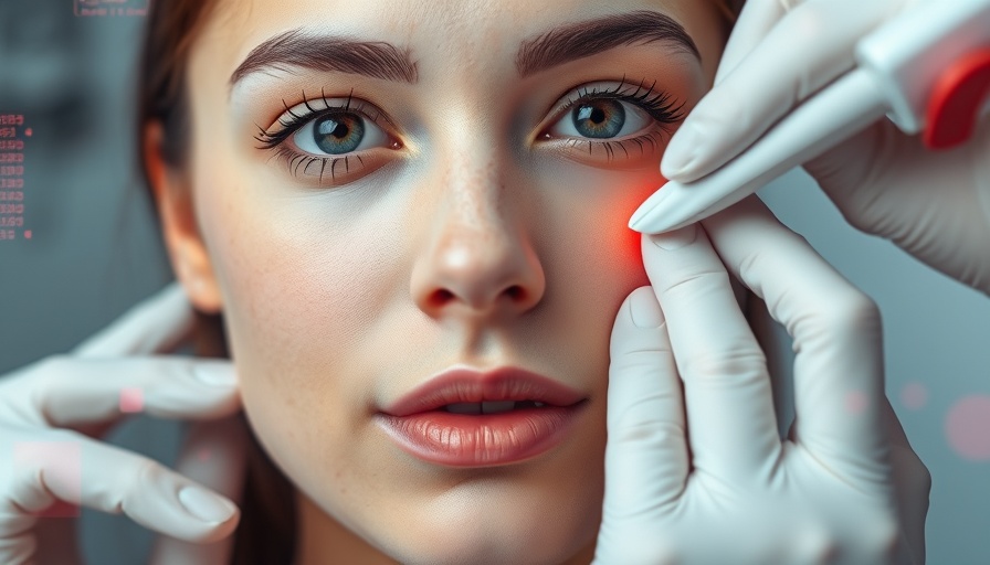 Close-up of non-invasive treatment examination on woman's neck.
