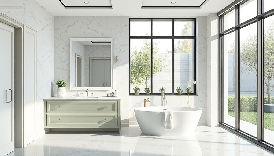 Elegant modern bathroom with dual mirrors and green cabinets.