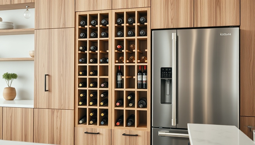 Modern kitchen wine storage showcases sleek and efficient wine bottle storage solutions.