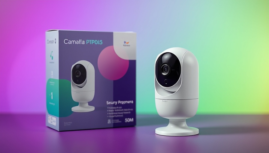 White security camera and box on a gradient background