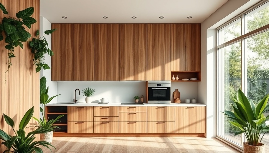 Modern sustainable kitchen design with eco features.