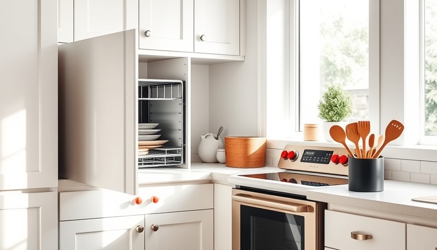 Organized dedicated baking zone in a modern kitchen.