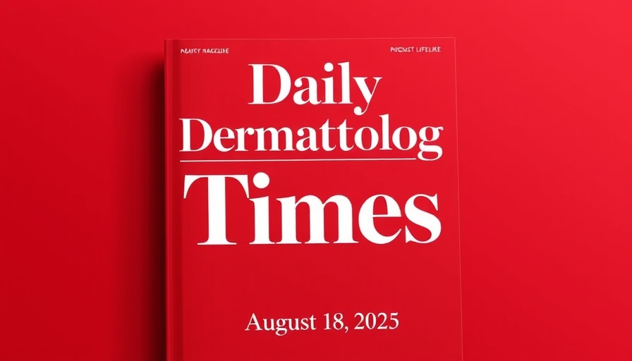 Innovative topical therapies in dermatology magazine cover, red and white design.