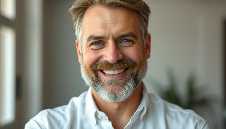 Confident man showcasing hair restoration treatments results.