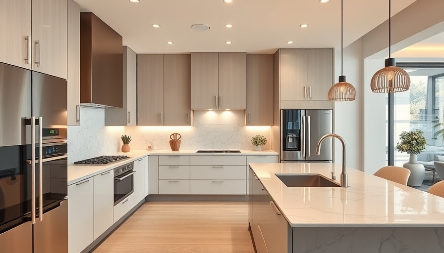 Sleek modern kitchen with luxurious design elements and high-end appliances.