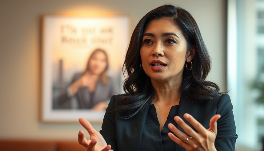 Professional woman discussing increasing representation in clinical trials during an interview.