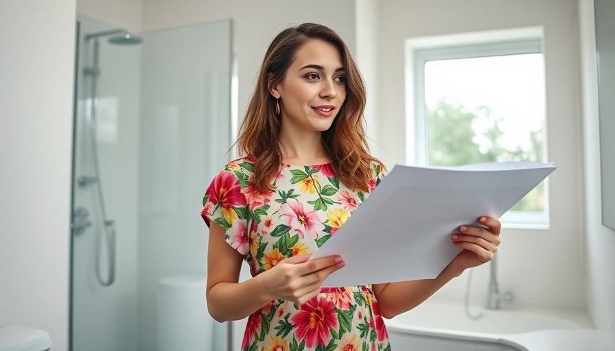 Woman discussing bathroom renovation costs in modern setting.