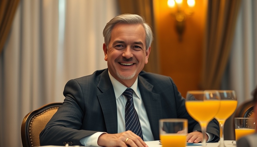 Smiling man at formal event, seated, with drinks; related to Kavanaugh would-be assassin sentencing.