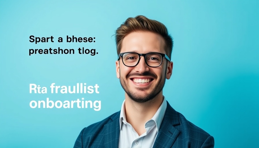 Stop Fraudulent Onboarding: Professional man smiling in tech blog context.