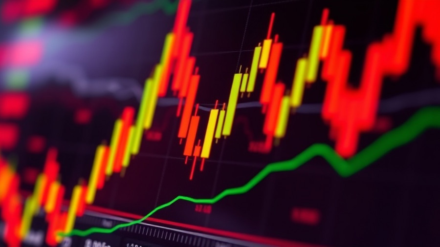 Vibrant financial candlestick chart displaying market trends.