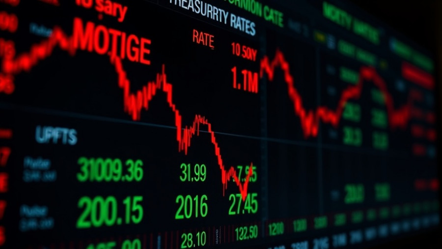Mortgage rates and tariff impact on digital market update display.