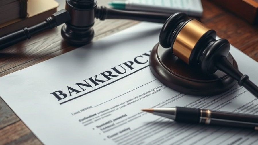 Bankruptcy form with gavel and pen, illustrating how to file for bankruptcy.