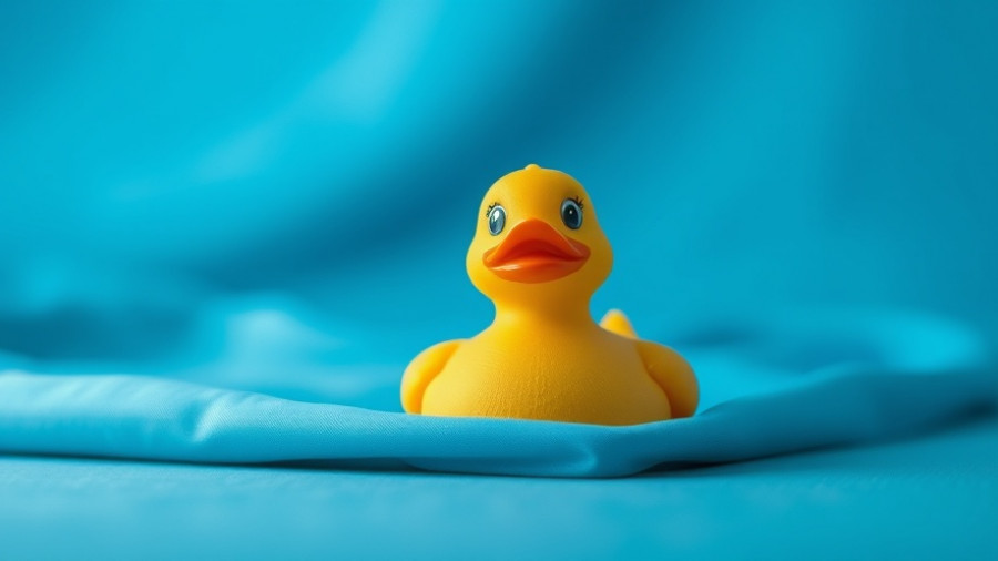 Yellow rubber duck in retirement tax planning concept.