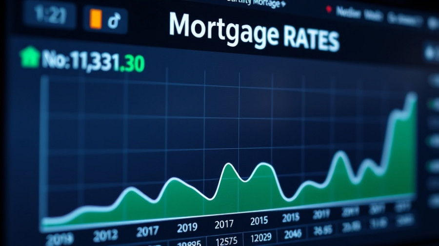 Mortgage rates near 3-year lows displayed in a digital dashboard.
