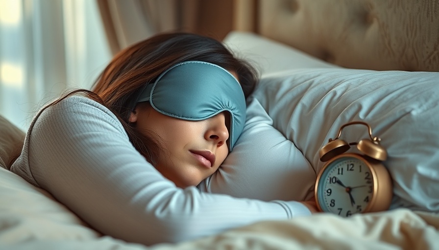 Woman resting peacefully in bed with alarm clock, illustrating how sleep impacts mental health.