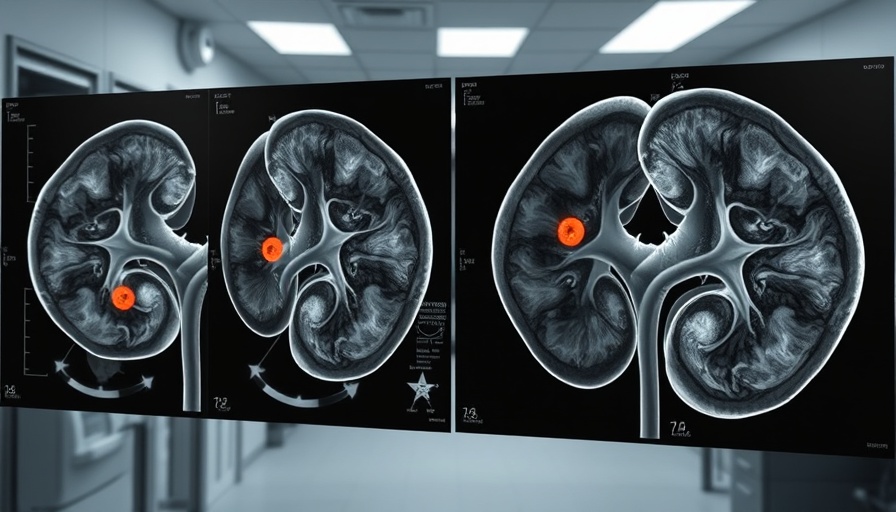 Renal cortical necrosis progression in medical imaging over days.