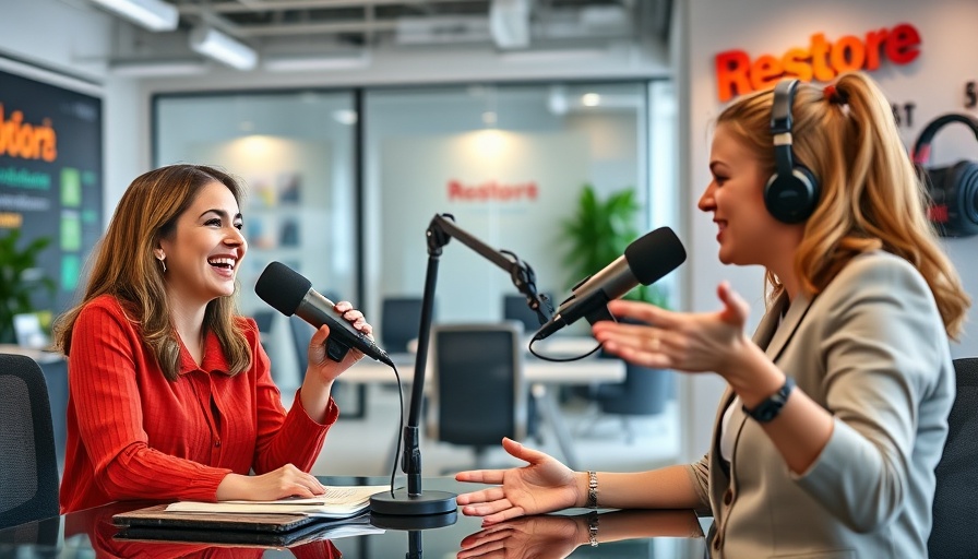 Podcast on Menopause Testing and Treatment Options with hosts in a vibrant setup.