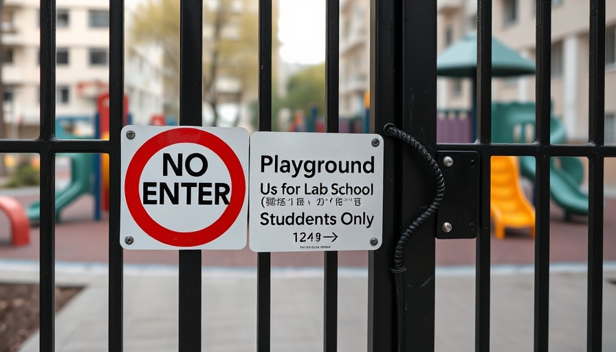 Xavier Montessori Lab School gate sign for student access.