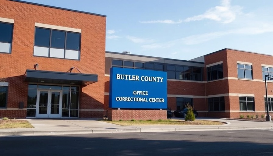 Exterior of Butler County Sheriff's Office and Correctional Center, ICE detainees facility.