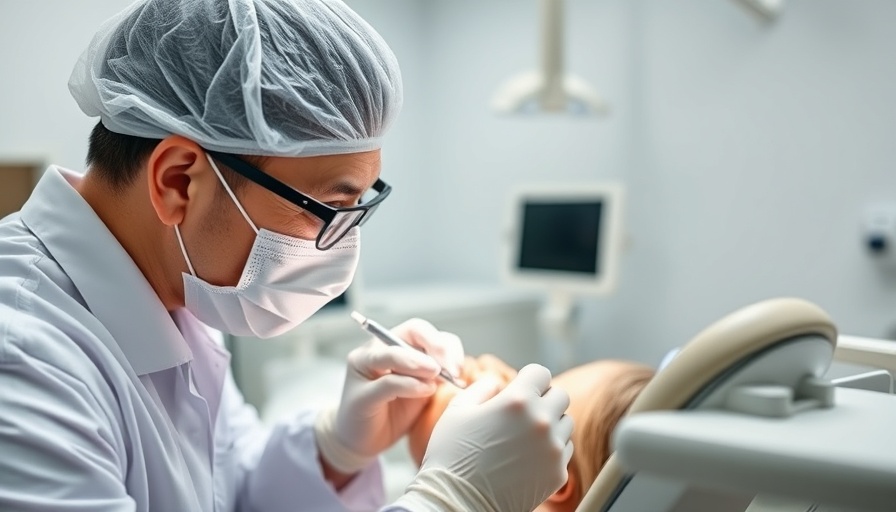 Dentist performing composite bonding in cosmetic dentistry.
