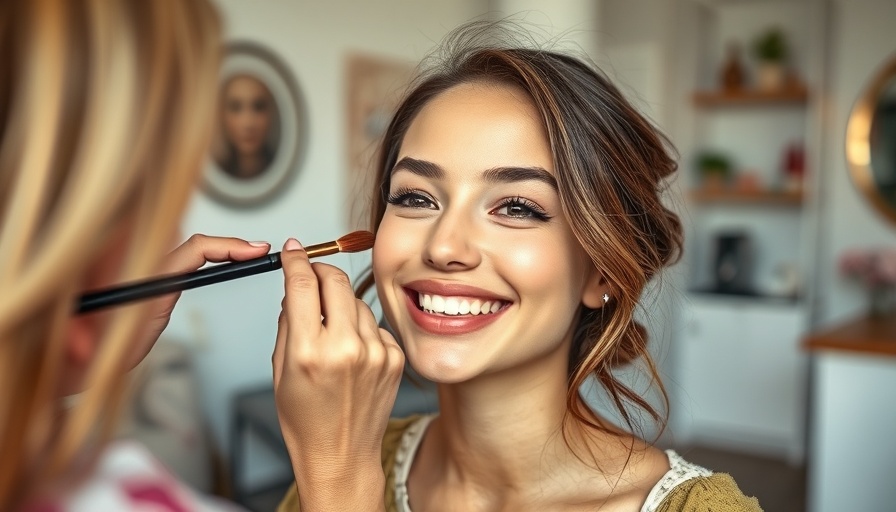 Young woman enjoying a mini makeover, learning makeup tips.
