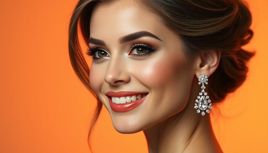 Glamorous woman with styled hair and makeup, smiling softly.
