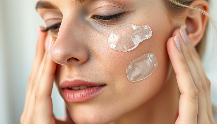 Woman applying effective wrinkle patches close-up