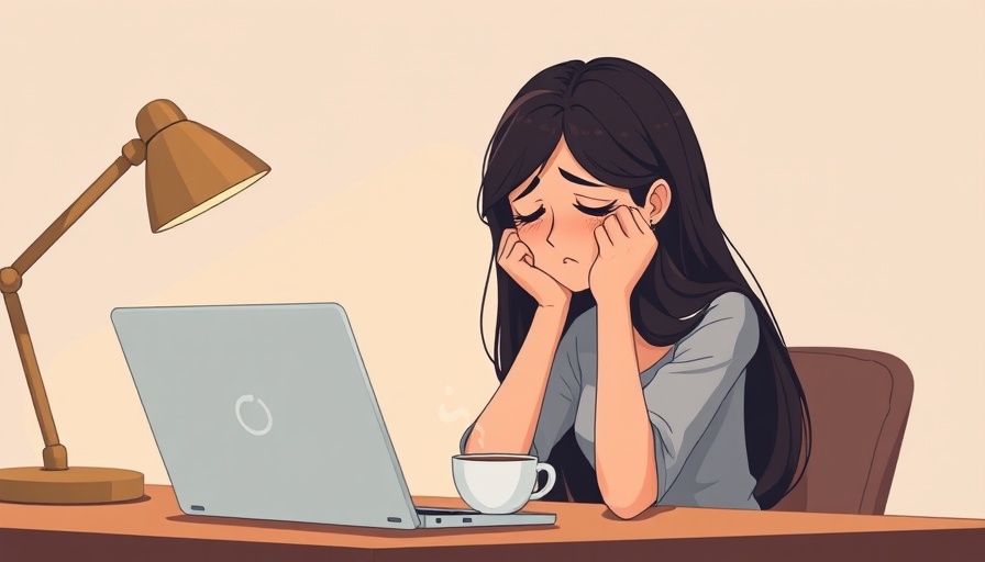 Depression and gynecological cancers: woman stressed at a desk