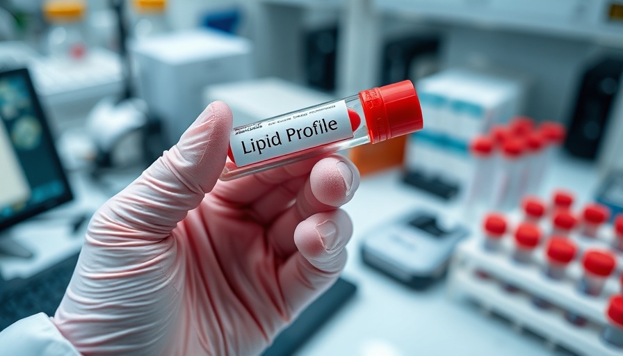 Lipid Profile test tube in a laboratory setting, relating to NHHR study.