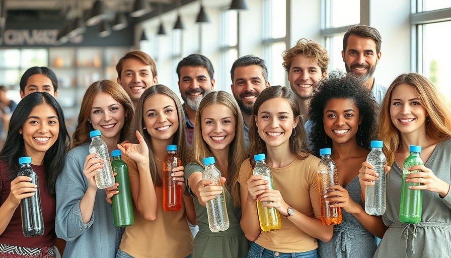 People showcasing the best reusable water bottles in a vibrant collage.