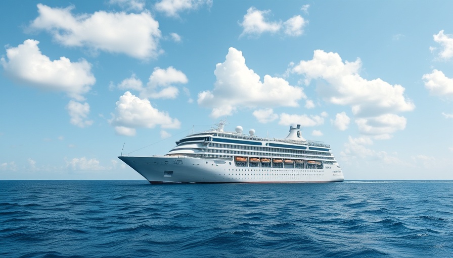 Cruise ship on a clear ocean showcasing travel opportunities.